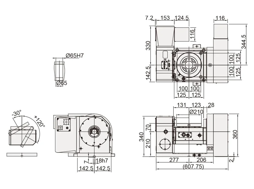 Наклонно-поворотный стол Detron GFA-210S/H