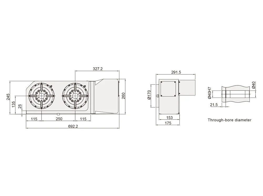 Двухпозиционный поворотный стол Detron GXA-170S-2W-250