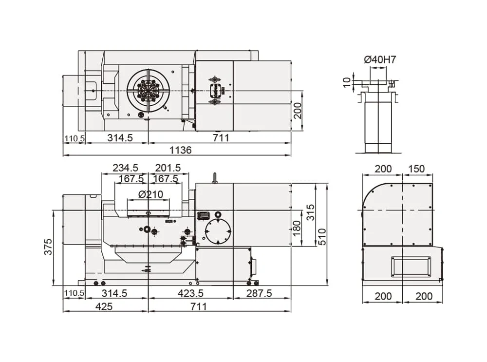 Наклонно-поворотный стол Detron GTFAE-210S