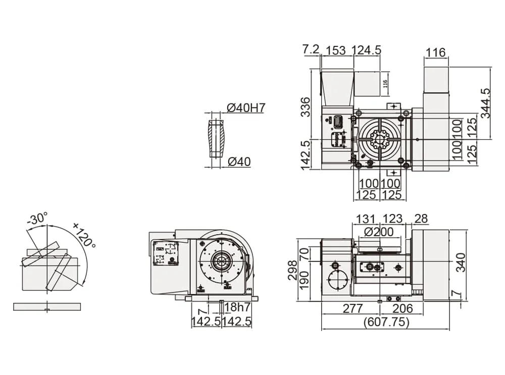 Наклонно-поворотный стол Detron GFA-200ESⅡ/HⅡ