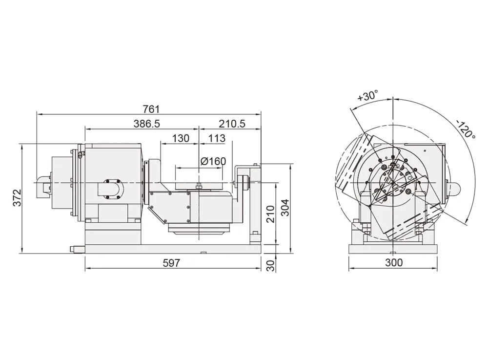 Наклонно-поворотный стол с прямым приводом Detron DTFS-125P