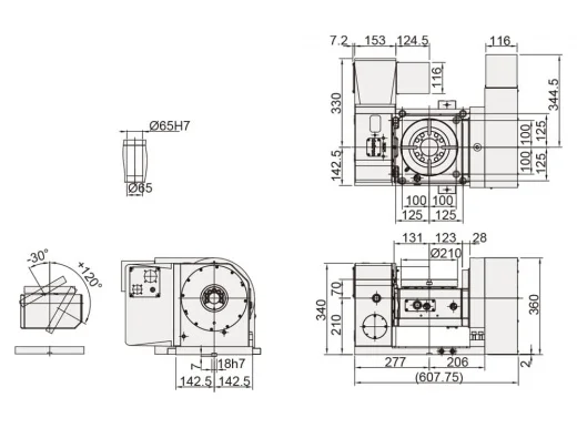 Наклонно-поворотный стол Detron GFA-210S/H