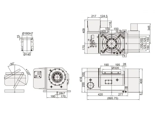 Наклонно-поворотный стол Detron GFA-320H
