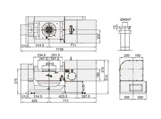 Наклонно-поворотный стол Detron GTFAE-210S