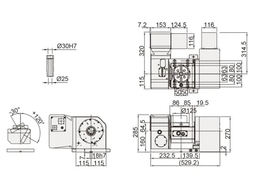 Наклонно-поворотный стол Detron GTFAS-125S